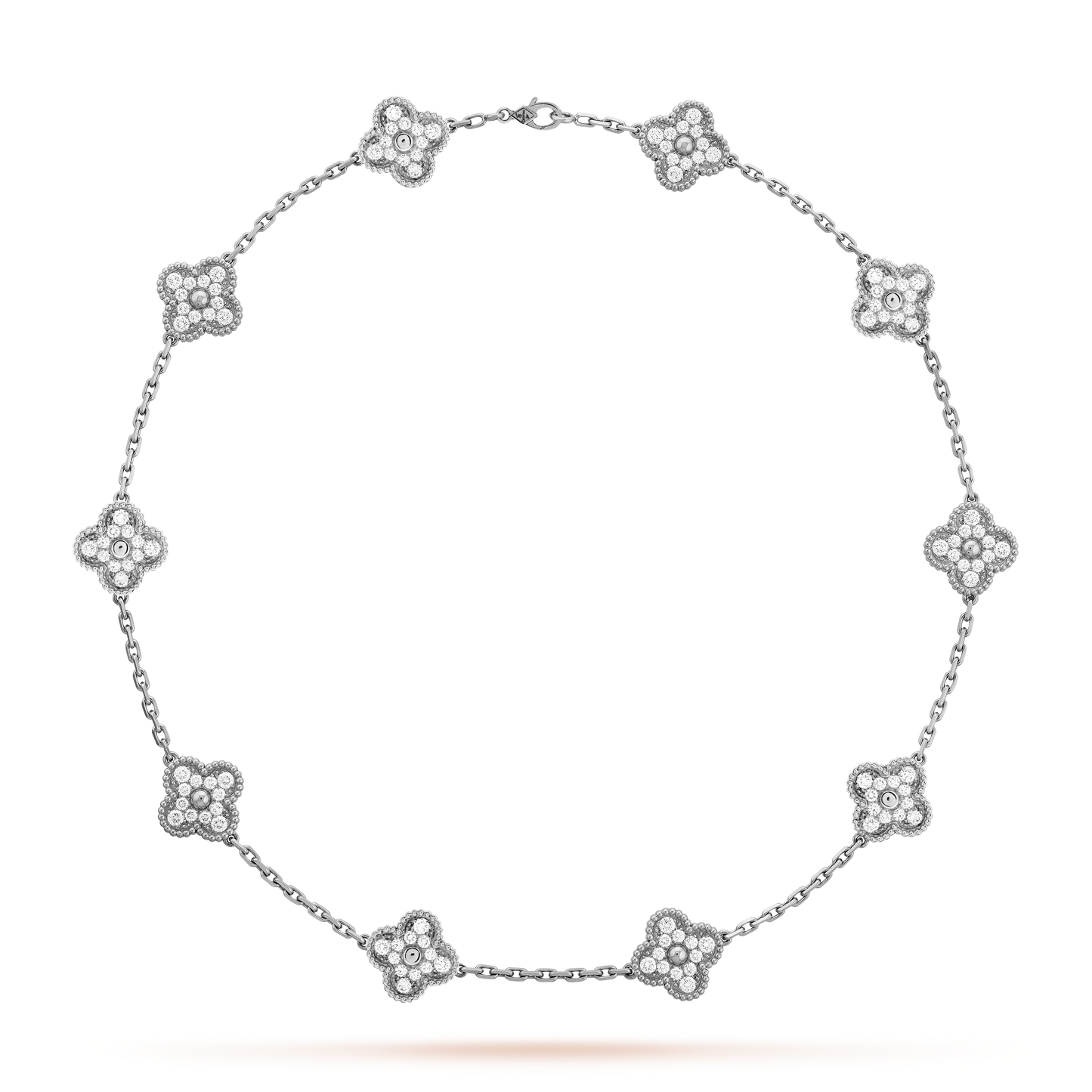 NECKLACE FOUR-LEAF CLOVER LAVISH 10 DESIGNS - SILVER