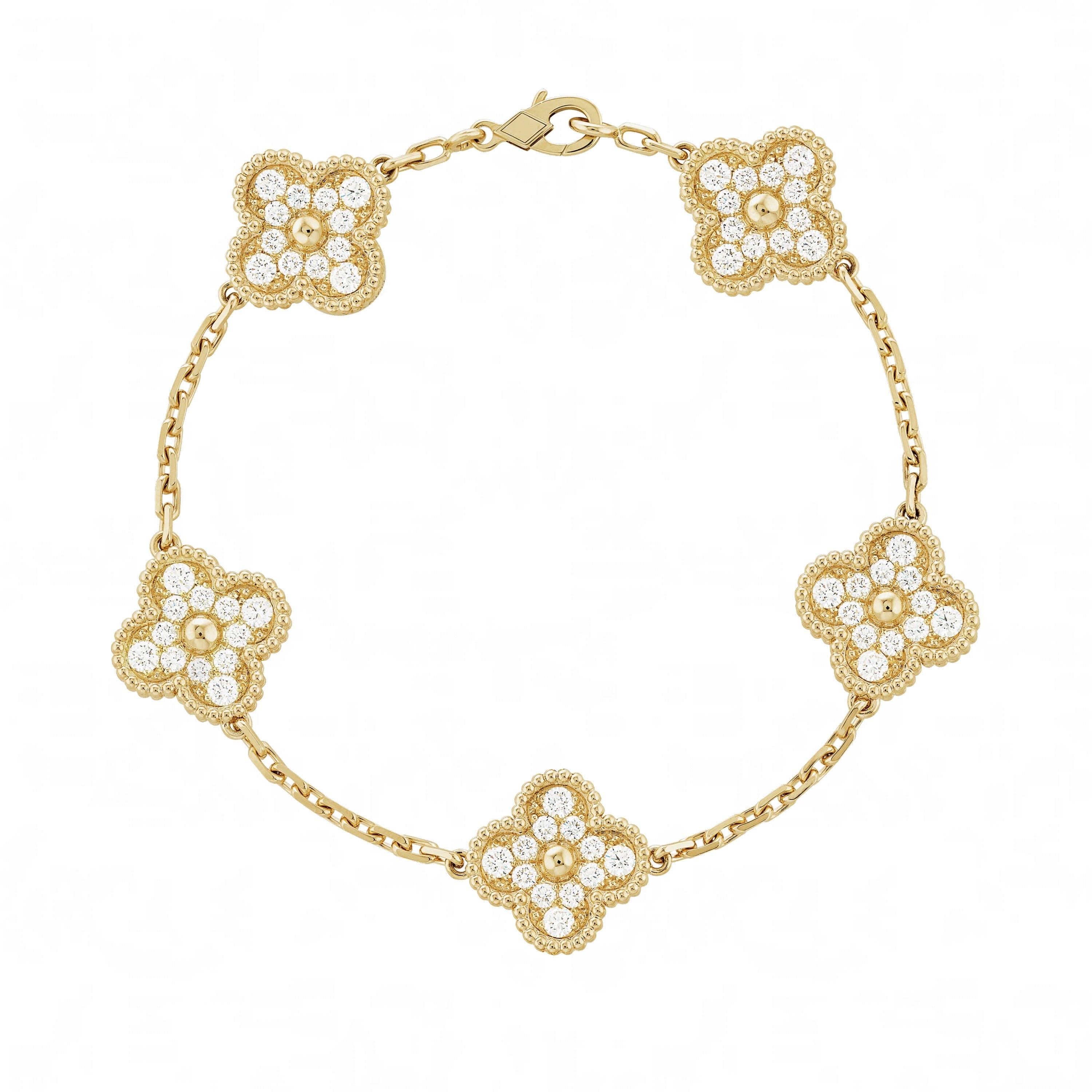 Golden | Clover Leaf Diamond Bracelet