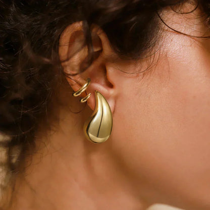 Gold Water Drop Earrings
